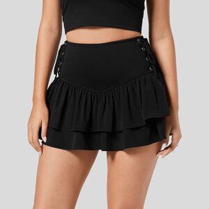 Halara Breezeful™ High Waisted Lace Up Ruffle Tiered 2-in-1 Side Pocket Skirt